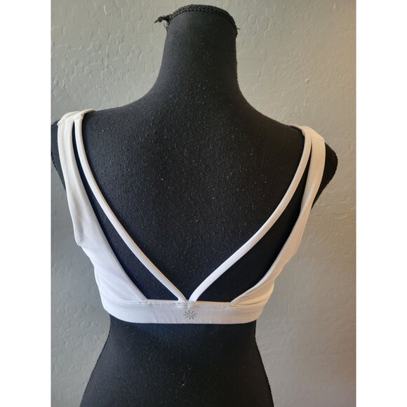 Athleta  White Strappy Sport Bra Size M Workout Gym Yoga Active Wear Outer Wear - Picture 5 of 10